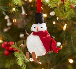 Skiing Snowman Ornament