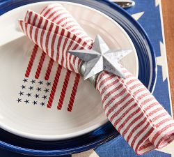 Galvanized Star Napkin Ring, Set of 4