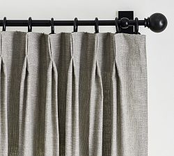 Open Box: Emery Linen Pinch Pleat Blackout Curtain, 50"W x 108"L - Flagstone
