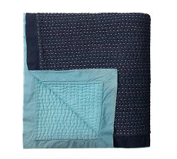 Solid Reversible Kantha Quilt &amp; Shams