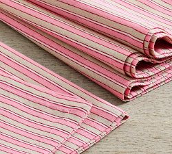 Zeena Stripe Block Print Cotton Napkins - Set of 4