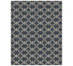 Custom Scroll Tile Hand-Tufted Wool Rug