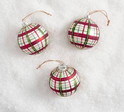 Mercury Plaid Sphere Ornament