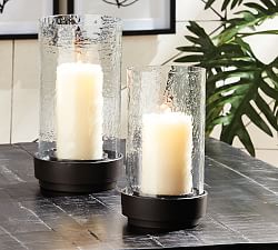 Gordo Hammered Glass Hurricane Candle Holder
