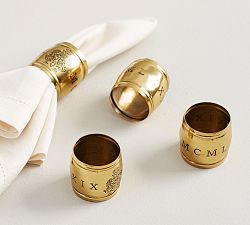 Roman Numeral Napkin Rings, Set of 4