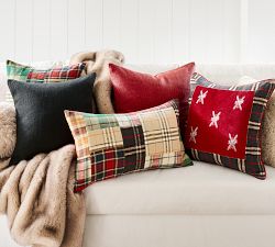 Ski Velvet Plaid Pillow