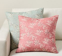 Vintage Islands Palm Tree Reversible Pillow Cover
