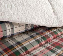 Denver Plaid Sherpa &amp; Cotton Comforter &amp; Shams