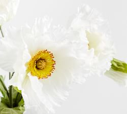 Faux White Poppy Flower Bundle