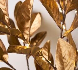 Lit Faux Gold Magnolia Branch