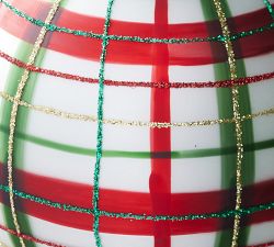 Mercury Plaid Sphere Ornament