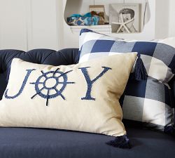 Nautical Joy Embroidered Lumbar Pillow Cover