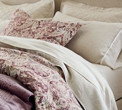 Belgian Flax Linen Contrast Flange Pillowcases - Set of 2