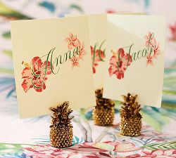 Gold Pineapple Place Card Holders, Set of 4