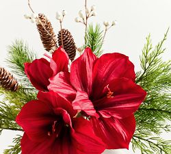 Faux Amaryllis &amp; Pinecone Bundle