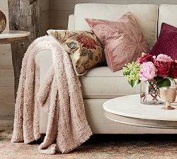 Faux Fur Knitted Oversized Throw