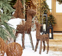 Lit Twinkle Rattan Deer