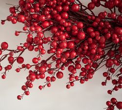 Faux Red Berry Wreath &amp; Garland