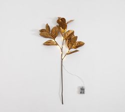 Lit Faux Gold Magnolia Branch