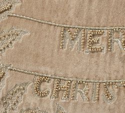 Luxe Merry Christmas Wreath Pillow