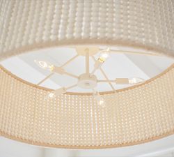 Bristol Wood Bead Drum Pendant (35")