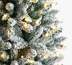 Lit Slim Flocked Montreal Fir Faux Christmas Tree