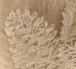 Metallic Embroidered Pinecone Pillow Cover