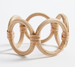 Monique Lhuillier Antibes Handwoven Wicker Napkin Rings - Set of 4