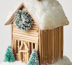 Wood Cabin Ornament