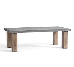 Abbott Concrete &amp; Acacia Chunky Leg Outdoor Dining Table (96")