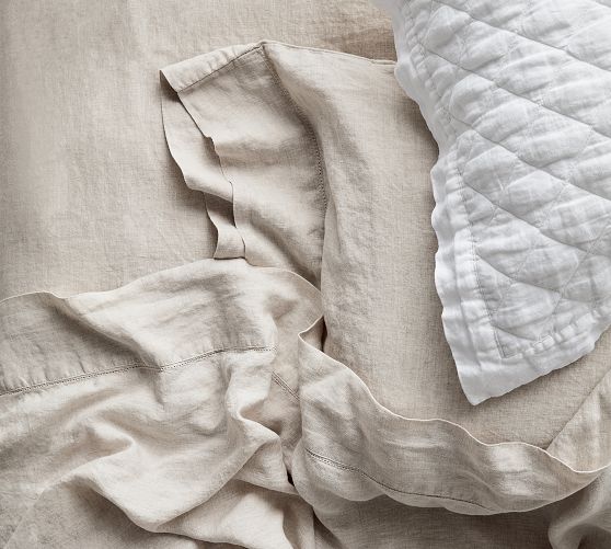 Belgian Flax Linen Hemstitch Sheet Set