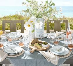 Chambray Tile Outdoor Melamine 12-Piece Dinnerware Set