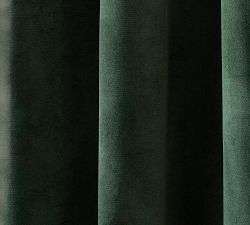 Custom Velvet Twill Blackout Curtain - Hunter