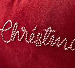 Merry Christmas Velvet Lumbar Pillow