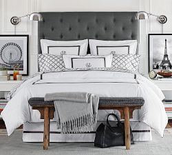 Morgan Banded Organic Percale Bed Skirt