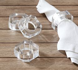 Lucite Acrylic Napkin Ring, Set of 4