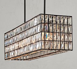 Open Box: Adeline Crystal Rectangular Chandelier, Large