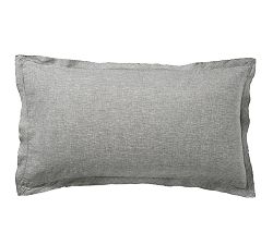 Open Box: Belgian Flax Linen Double Flange Sham, King, Set of 2 - Flagstone