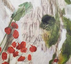 Painted Holly Branch Lumbar Pillow Cover