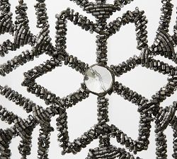 Silver Beaded Snowflake Ornament