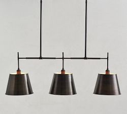 Tapered Metal Shade Linear Chandelier (43")