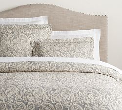 Alesandra Scroll Organic Percale Duvet Cover