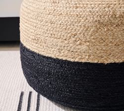 Handwoven Natural Fiber Round Pouf