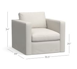 Jake Slipcovered Swivel Outdoor Lounge Chair