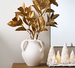 Lit Faux Gold Magnolia Branch