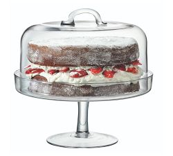 Coronado Handcrafted Glass Cake Stand With Dome