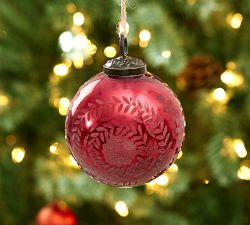 Etched Mercury Glass Ornaments
