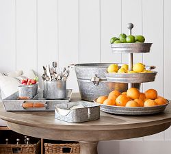 Galvanized Metal Three Tiered Stand