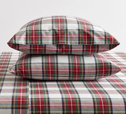 Open Box:  Stewart Plaid Organic Percale Sheet Set