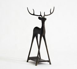 Sculpted Reindeer Fireplace Log Holder